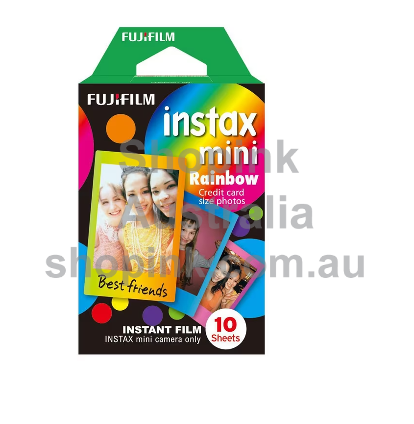 Fujifilm Instax Mini Film 10 Pack Rainbow ShopInk Australia