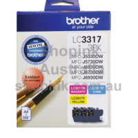 Brother LC3317 Genuine Colour 3-Ink Value Pack