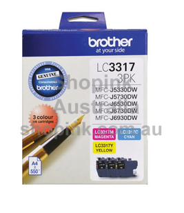 Brother LC3317 Genuine Colour 3-Ink Value Pack