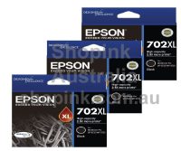 Epson 702XL Genuine Value Pack 3 Black Inks