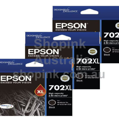 Epson 702XL Genuine Value Pack 3 Black Inks