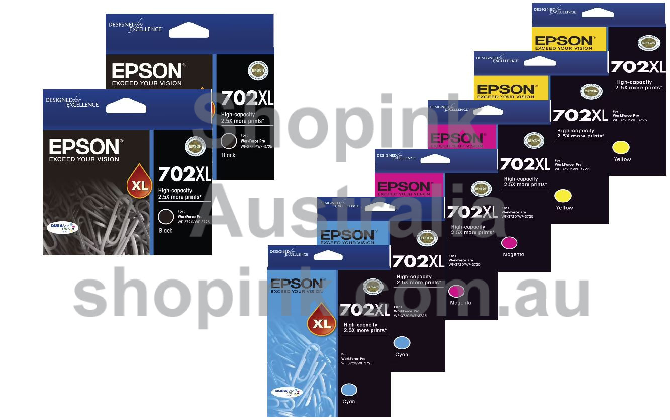 Epson 702XL Genuine Value Pack 8 INKS