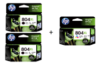 HP 804XL Genuine Black and Tri-color 3 Inks