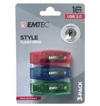 Emtec Style Flash Drive 16GB USB 2.0 3 pack
